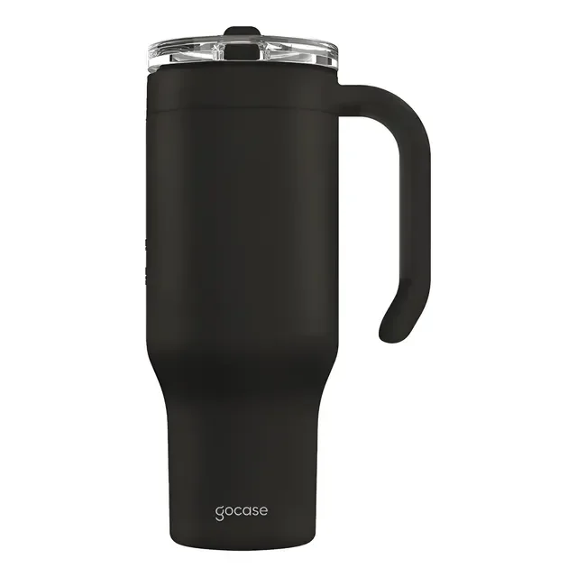 ✨Copo Térmico Gocase 880ml - Aço Inox Com Canudo E Tampa✨️