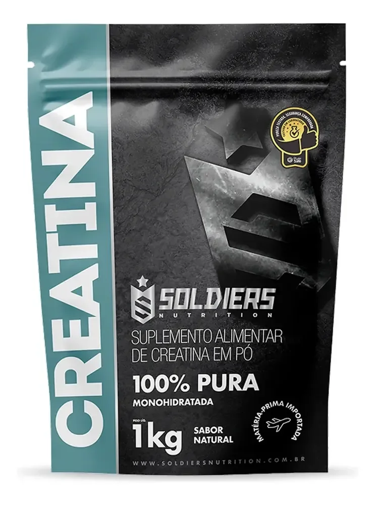 Creatina 1kg Suplemento Monohidratada Em Pó 100% Pura - Soldiers Nutrition Sem Sabor