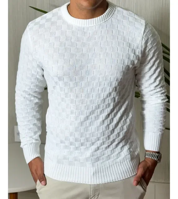 Suéter Lã Tricot Manga Longa