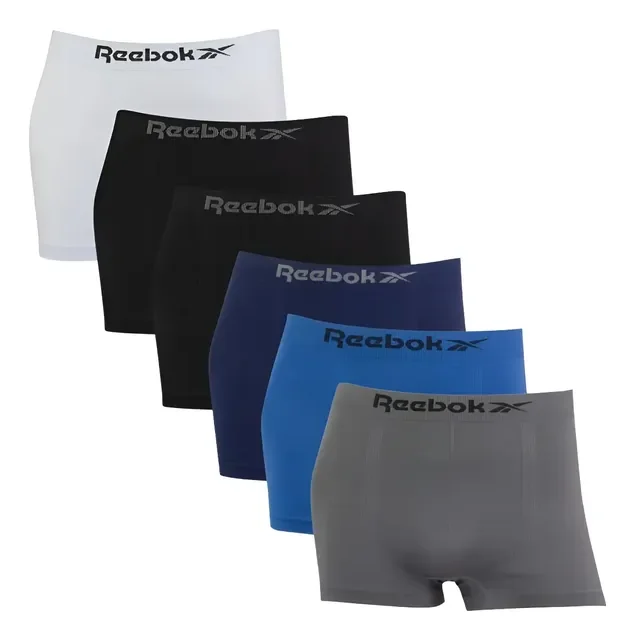 Kit 6 Cuecas Boxer Classic Reebok Microfibra Luxo Original (P ao GG)