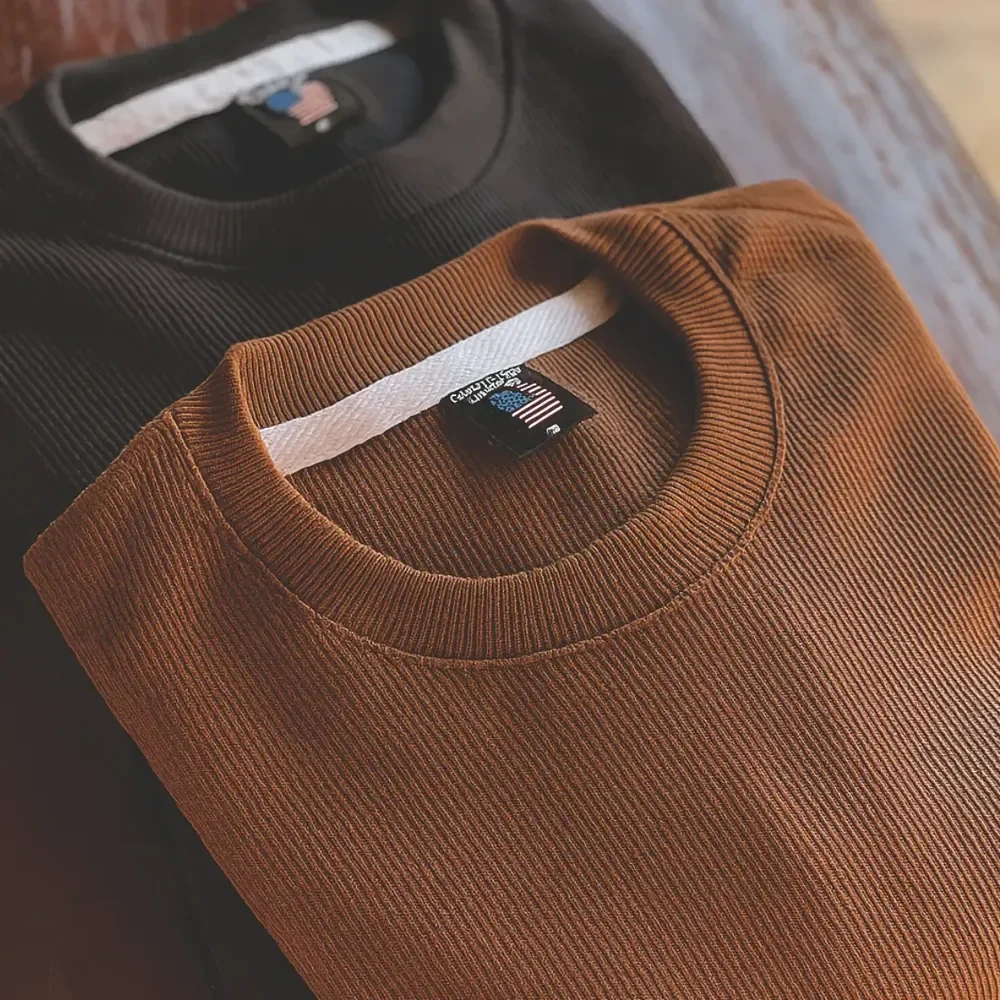 Kit 2 Camisetas Oversized Masculina Texturizado Premium Kit 2 Over - Preto Marrom M