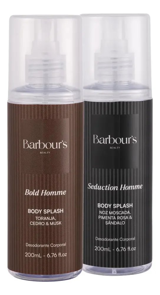 Body Splash Bold e Seduction Homme Barbour's 200ml