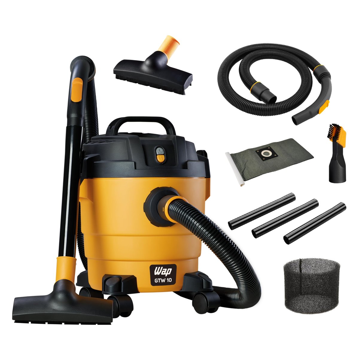 É WAP, 1400W 🔝 WAP Aspirador de Pó e Água GTW 10, Compacto, 10 Litros, com Mangueira de 1,5 Metros, Filtro Lavável, 140mbar 1400W 220V