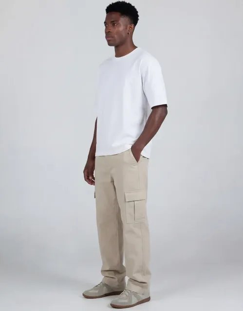 Calça Cargo Sarja 100% Algodão (8 cores)