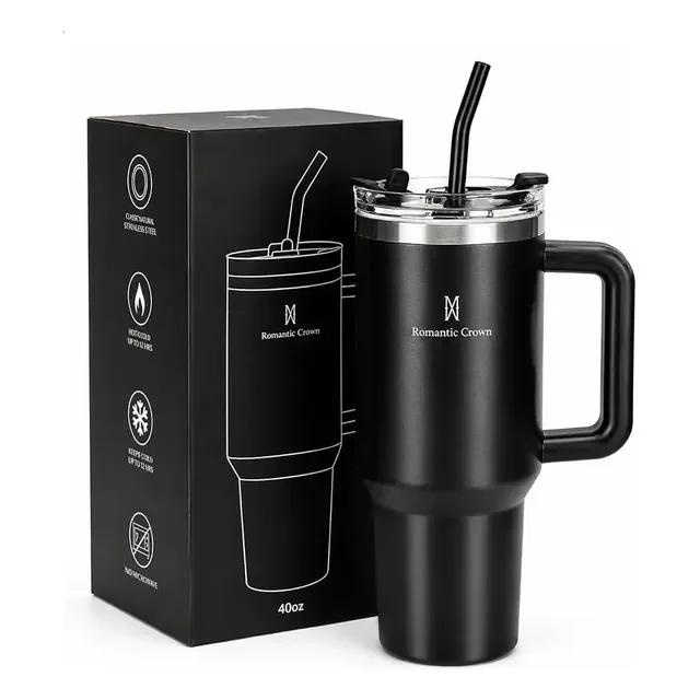 Copo Térmico Inox Gigante 1,2l Inox com Tampa e Canudo