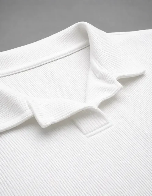 Camisa Polo Texturizada Sem Botão