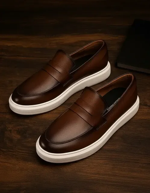 Sapato Loafer Mocassim Couro Comfort