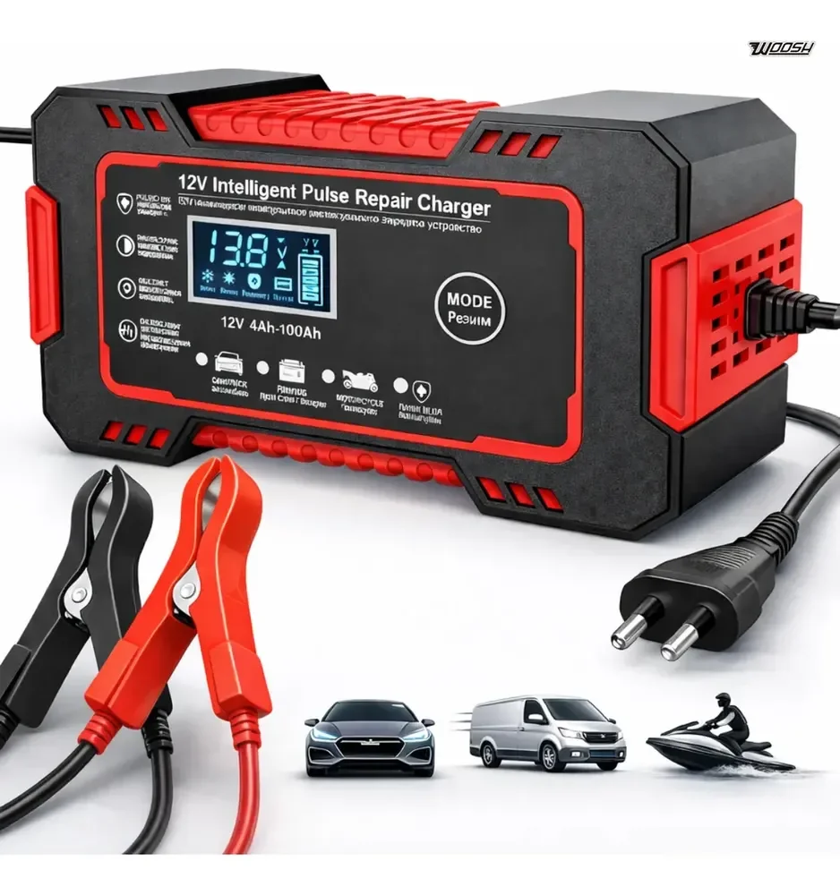 Carregador Inteligente De Bateria Automotiva 12v 6a Bivolt
