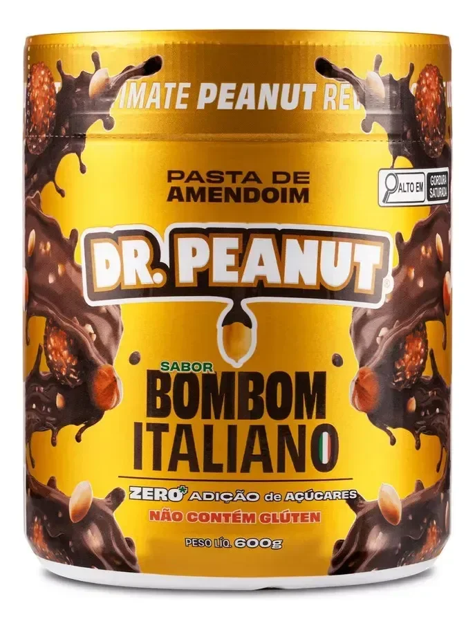 ✨Pasta de Amendoim Dr. Peanut Gourmet com Whey Protein Sabor Bombom Italiano 600g✨️