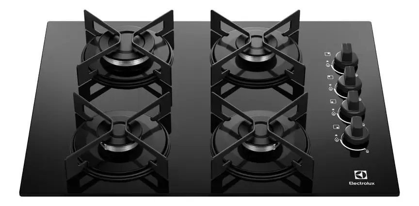 Cooktop 4 Bocas a Gás Electrolux Mesa de Vidro (KE4GR) Bivolt
