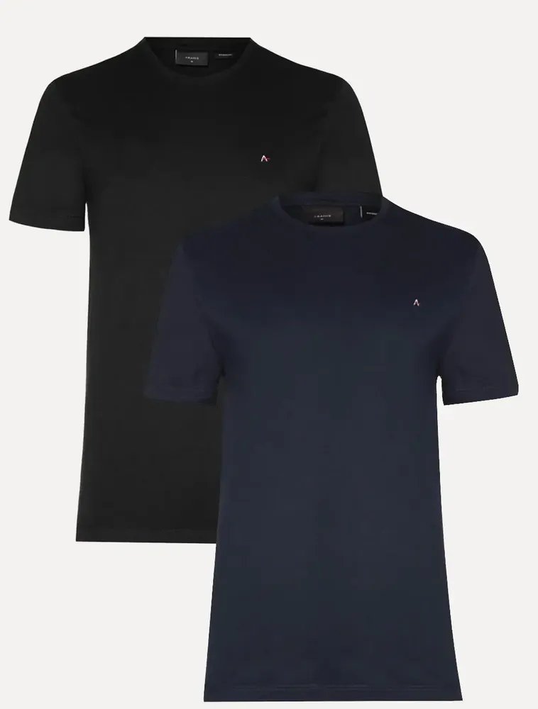 Kit Camisetas Aramis Basic Lisa Preta/azul Marinho Preto/azul Marinho M/m
