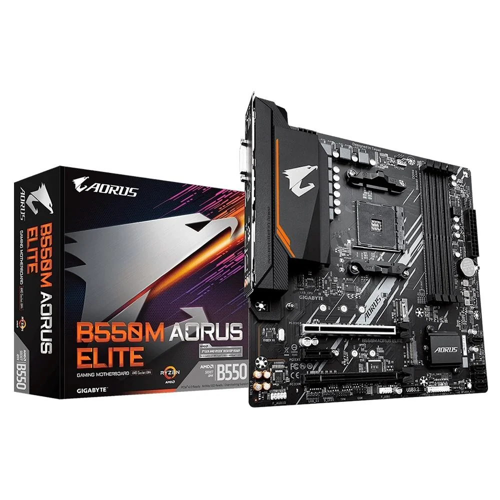 Placa Mãe Aorus Elite AMD AM4 Gigabyte B550m DDR4 Gamer