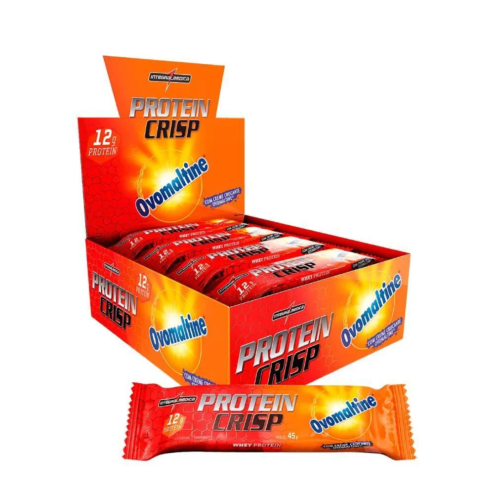 Barra de Proteína Whey Crisp Bar 12un Integralmedica - Proteína de Qualidade, Baixa Caloria e Muito…