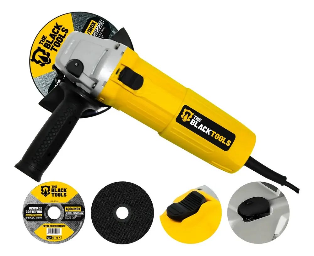 Esmerilhadeira Lixadeira Angular 4.1/2 11000rpm 780w The Black Tools
