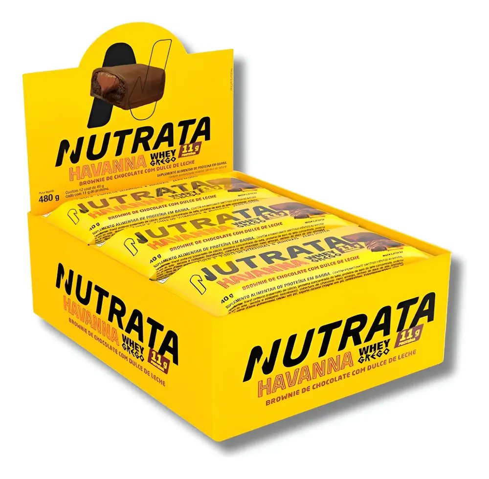 🔥12 Barras De Proteína Nutrata Doce De Leite e Brownie De Chocolate