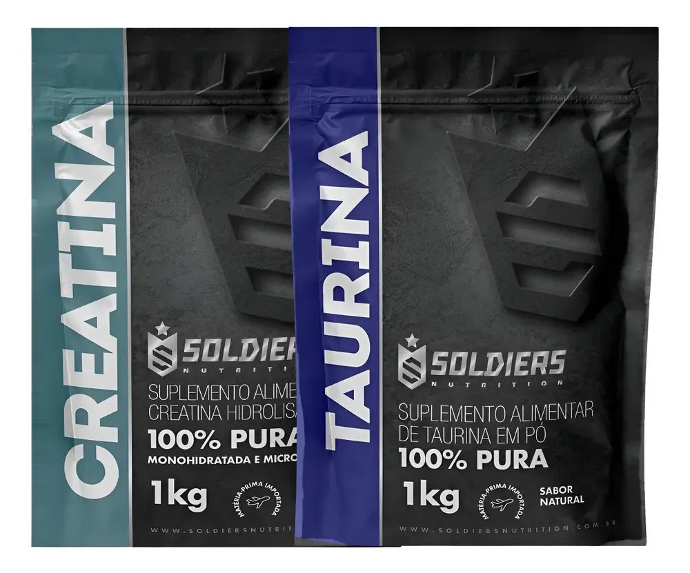 Kit Creatina Monohidratada 1kg Taurina 1kg