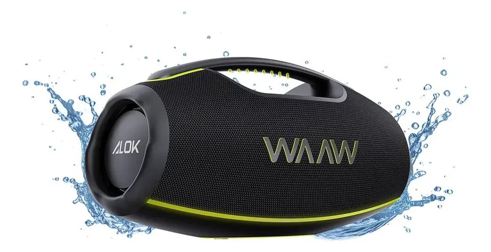 Caixa de Som Boombox Waaw by Alok Hyperboom 1000 Bluetooth À Prova d'Água 180W RMS Até 12h de…