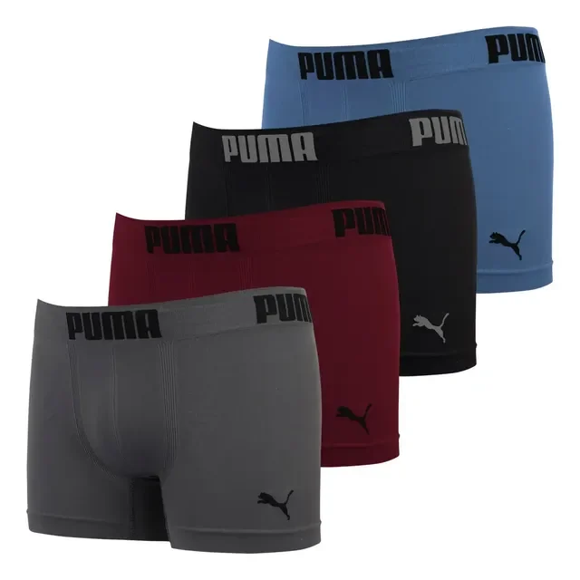 Kit 4 Cuecas Puma Boxer Sem Costura Microfibra