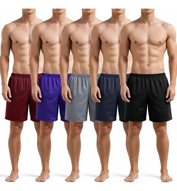 Kit 5 Shorts Masculino Sport Academia Futebol Cor Aleatório