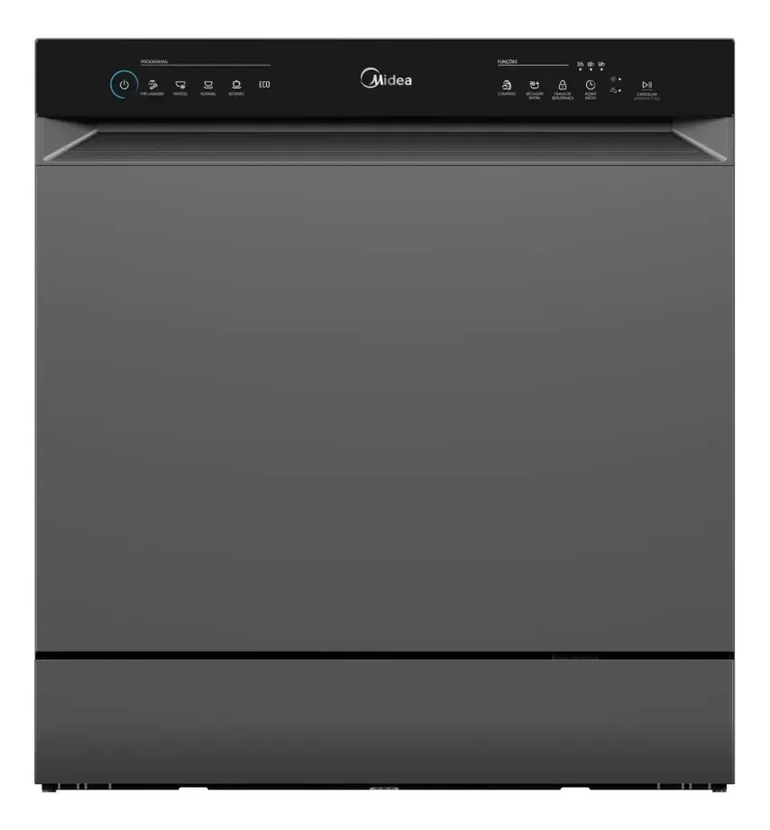 Lava Louças 8 Serviços Preta Touch Plus Midea 110v ​