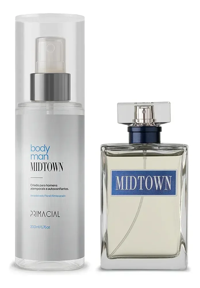 Kit Midtown Body Splash 200ml E Perfume 100ml By Primacial