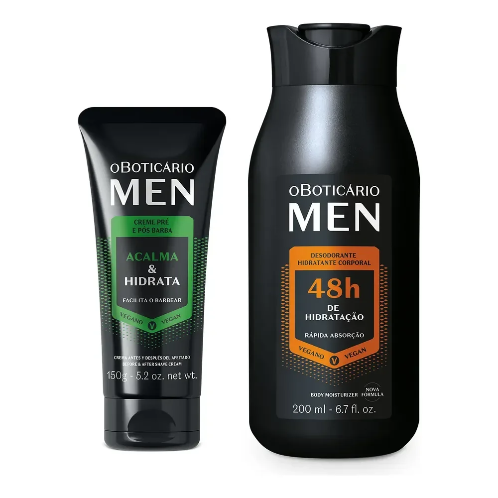 Combo Men Sport • Creme Pré E Pós-barba 150g • ⁠Loção Corporal 200ml