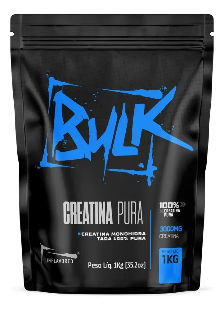 Creatina 1kg Monohidratada 100% Pura Bulk Nutrition