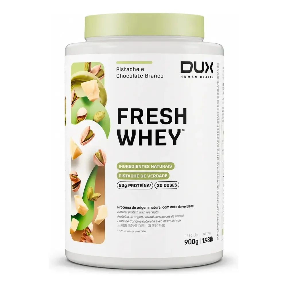 Whey Protein Fresh Whey Dux 900g Pistache Chocolate Branco