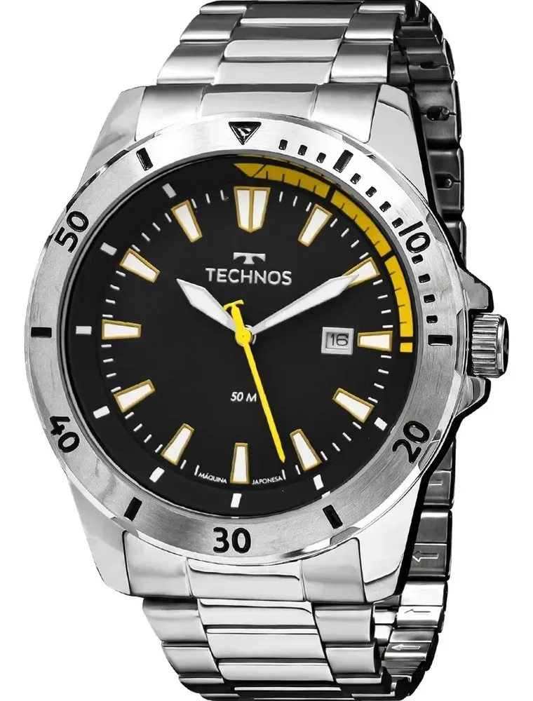 Relógio Technos Masculino Militar Prata A Prova D´água 2115NAQ/1P