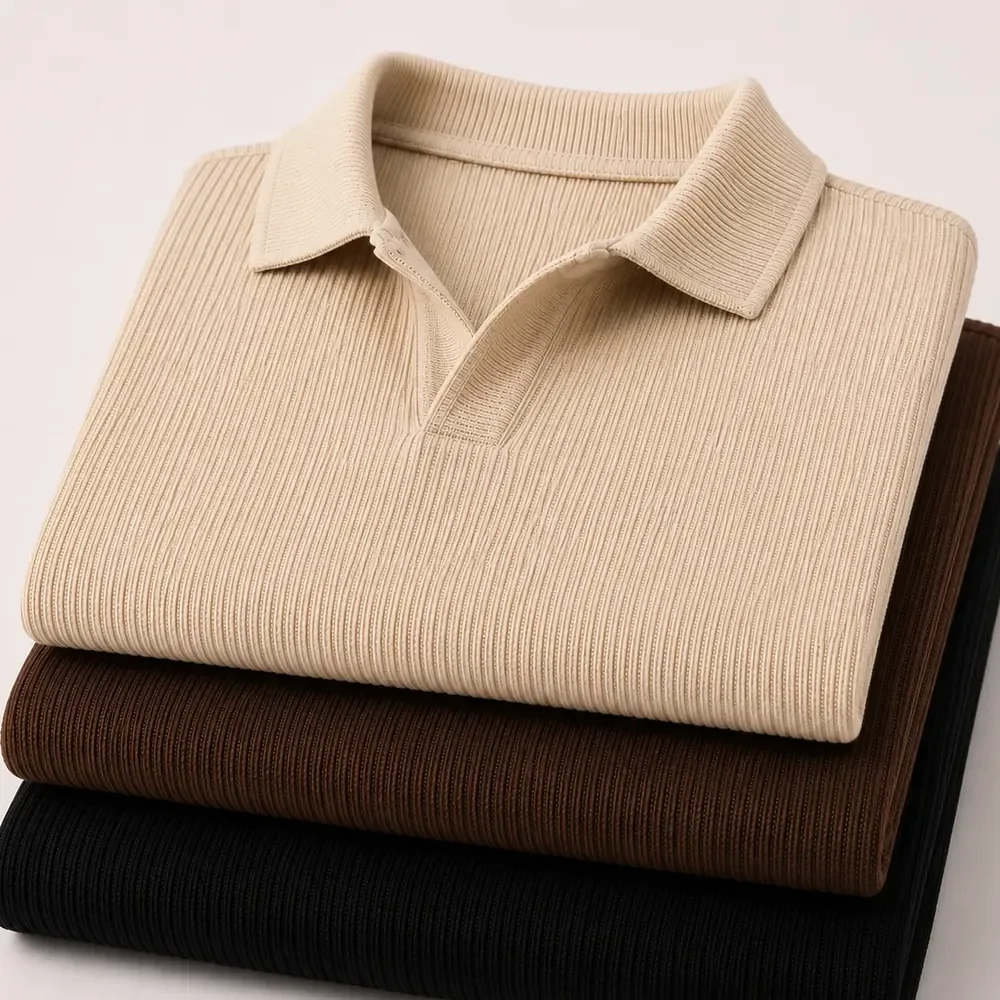 Kit com 3 Camisas Polo Canelada Gola Italiana