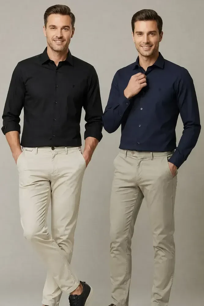 Kit com 2 Camisas Slim Fit Polo Wear