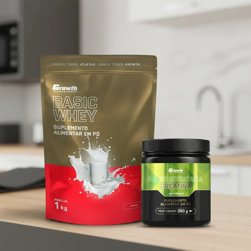 ✨Kit Growth: Whey Protein Basic Natural 1kg + Creatina Monohidratada 250g✨️