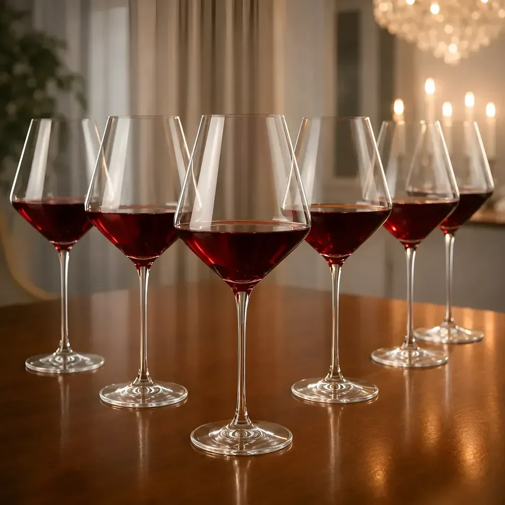 CRISTAL 💎 Jogo 6 Taças De Vinho Tinto Branco Cristal Titanium 450ml Transparente