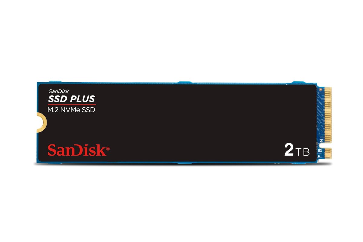 SSD Sandisk Plus - 2TB, NVMe, M.2 2280, Leitura até 3200MB/s, Gravação até 3000MB/s