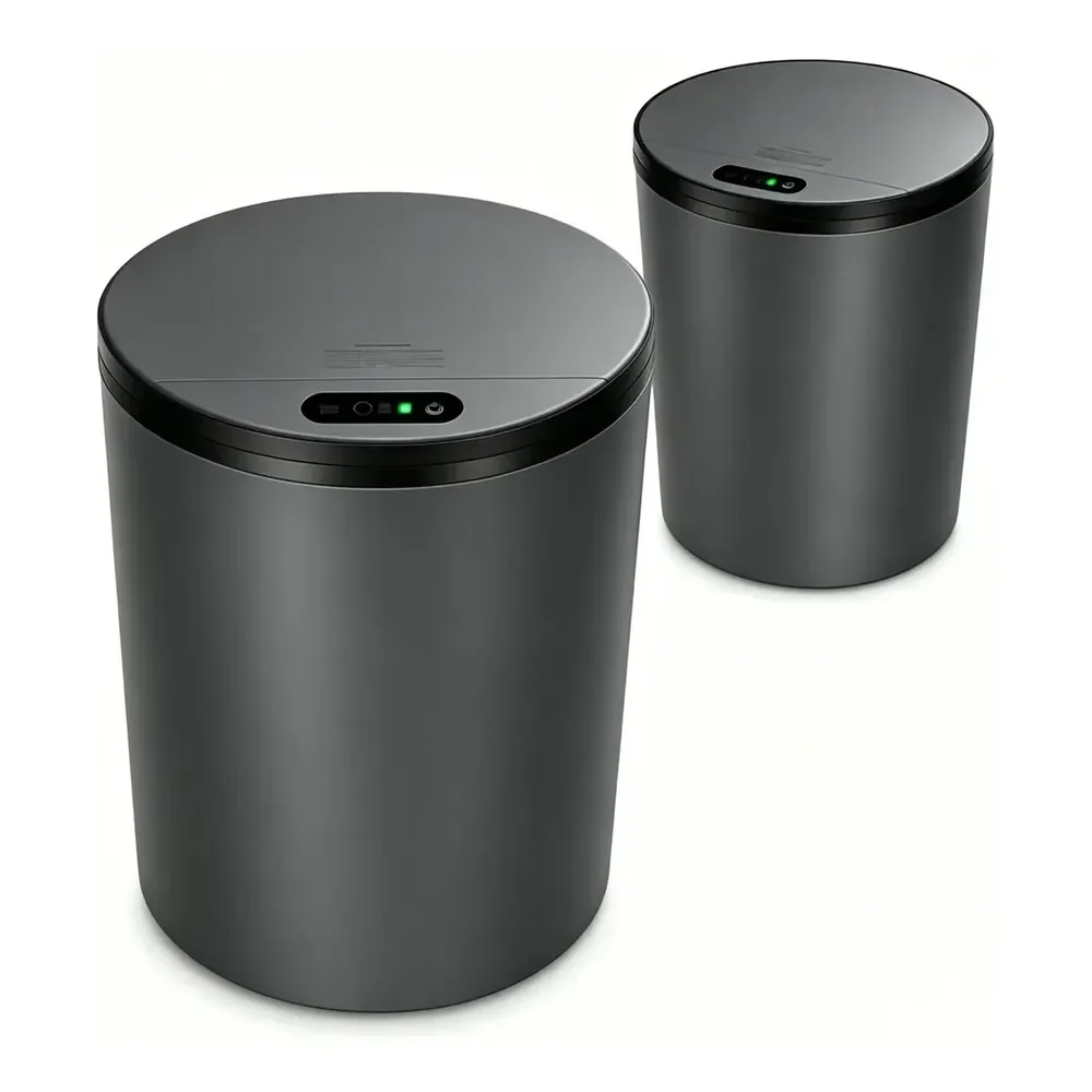Lixeira Inteligente Sensor Automático 16l Cor Cinza Recarregável Smart Banheiro E Cozinha Moderna