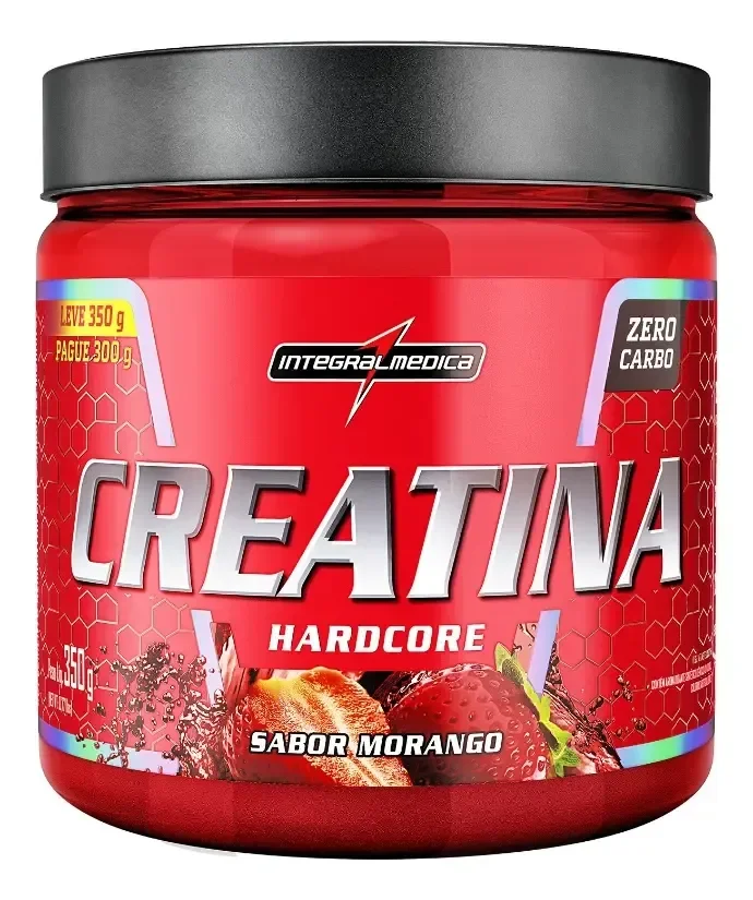 Creatina Hardcore 350g Integralmedica Sabor Morango