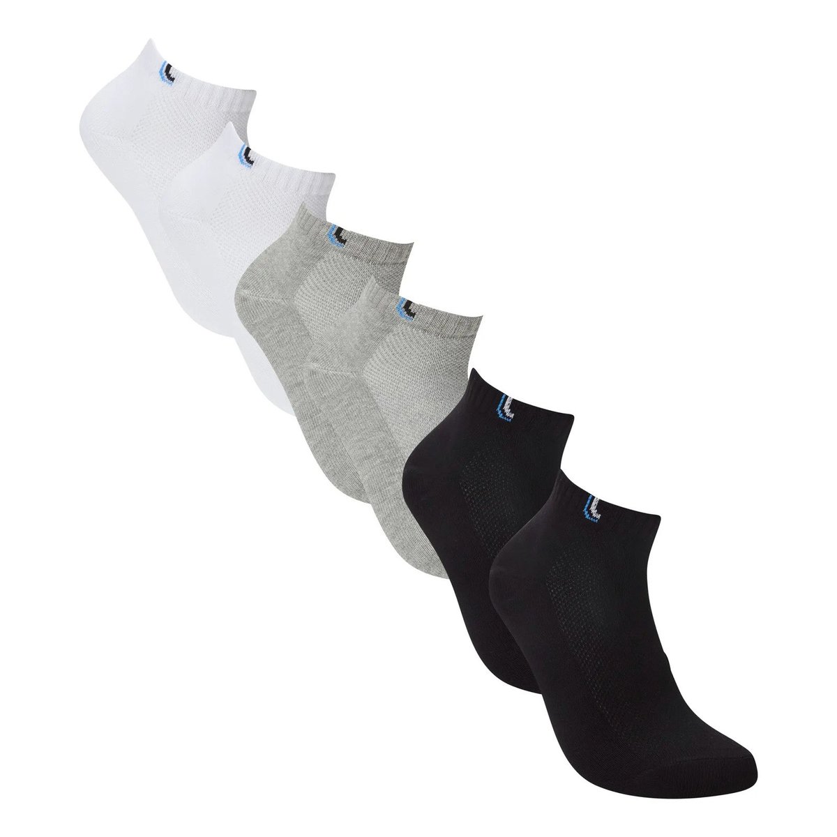 ✨ Kit 6 Pares De Meias Cano Curto Unissex Sport Lupo Branco / Cinza / Preto Liso 37-40