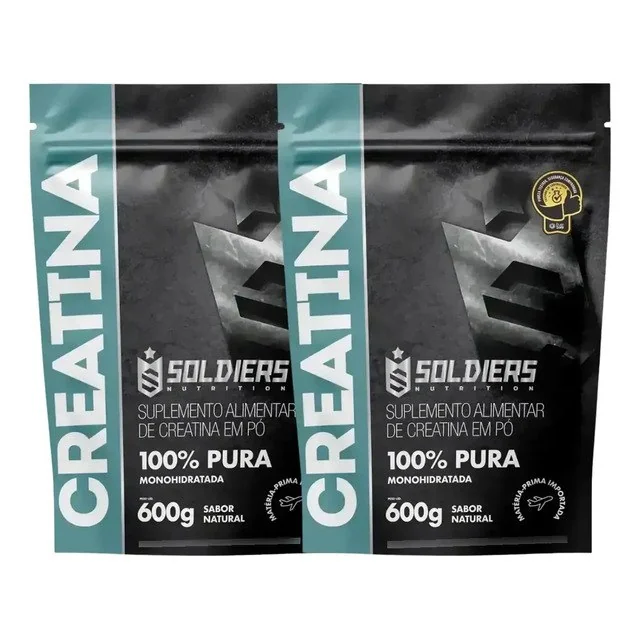 ✨Creatina Monohidratada 1200g Soldiers Nutrition 100% Pura Sem Sabor