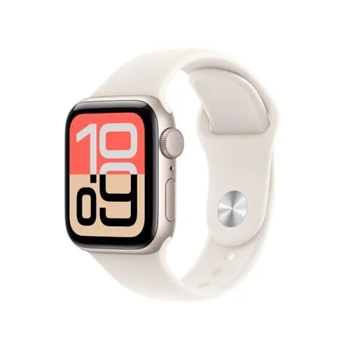 ✨ Apple Watch SE 3 GPS, Caixa em alumínio luz das estrelas de 40 mm com Bracelete desportiva luz das estrelas - P/M