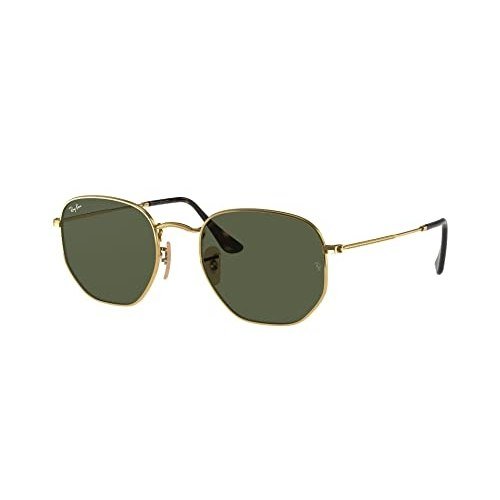 ✨ Óculos de Sol Ray-Ban Hexagonal, Ouro, Tamanho 54