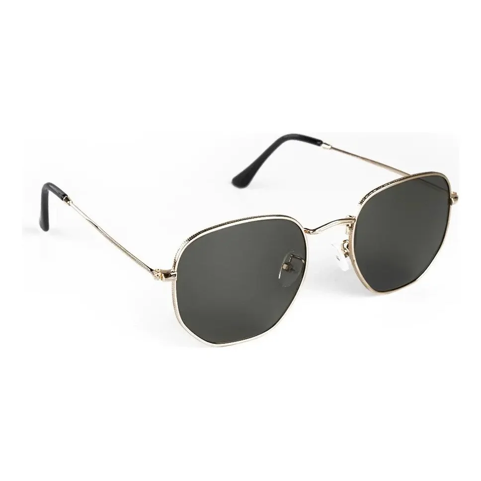 ✨ Óculos De Sol Saint Germain Dourado Harbor Aviador Uv400 Lente Preto Desenho Espelho