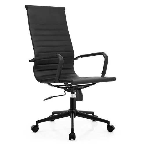 ✨ Cadeira De Escritório Presidente Ergonômica Moob Berlim Esteirinha Charles Eames Giratória Preta