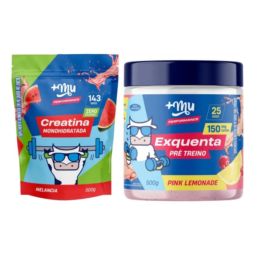 ✨ Kit Creatina Melancia 500g + Exquenta Pink Lemonade 500g +Mu