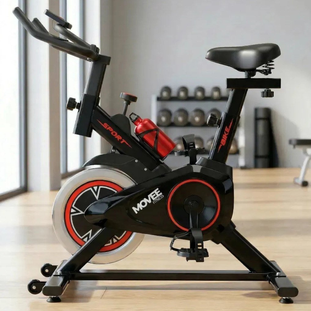 ✨ Bicicleta Ergométrica Spinning Movick Movee Fitness Bike Indoor Silenciosa Com Correia Painel Digital Banco Ajustável Academia Em Casa Cardio Condicio...