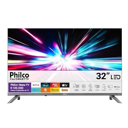✨ Smart TV 32" Philco Roku TV Dolby Áudio HDR10 P32CRB