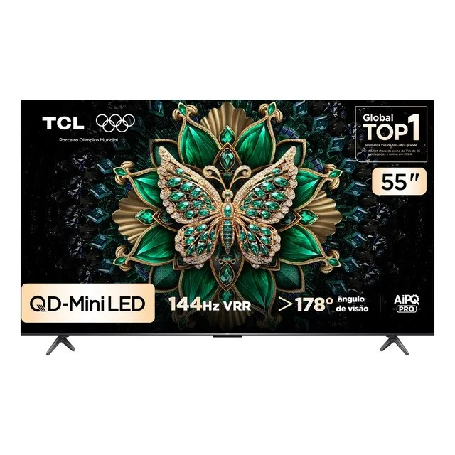 ✨Smart Tv Tcl 55 Polegadas Qled Mini Led 4k C6k Wifi Bluetooth Google Tv 4 Hdmi 144hz Hdr10+ 55c6k