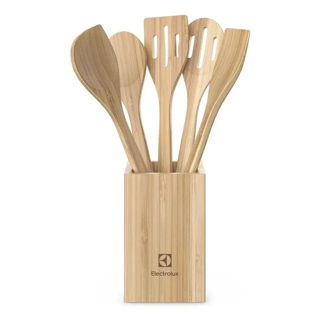 ✨Electrolux Kit Utensílios De Bambu 6 Peças Para Cozinha