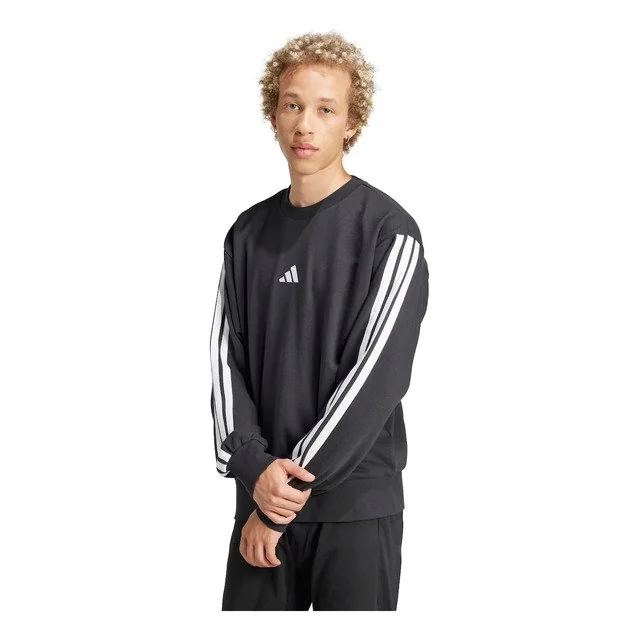✨ Blusa De Moletom Masculino adidas Essentials 3 Listras Branco/preto G
