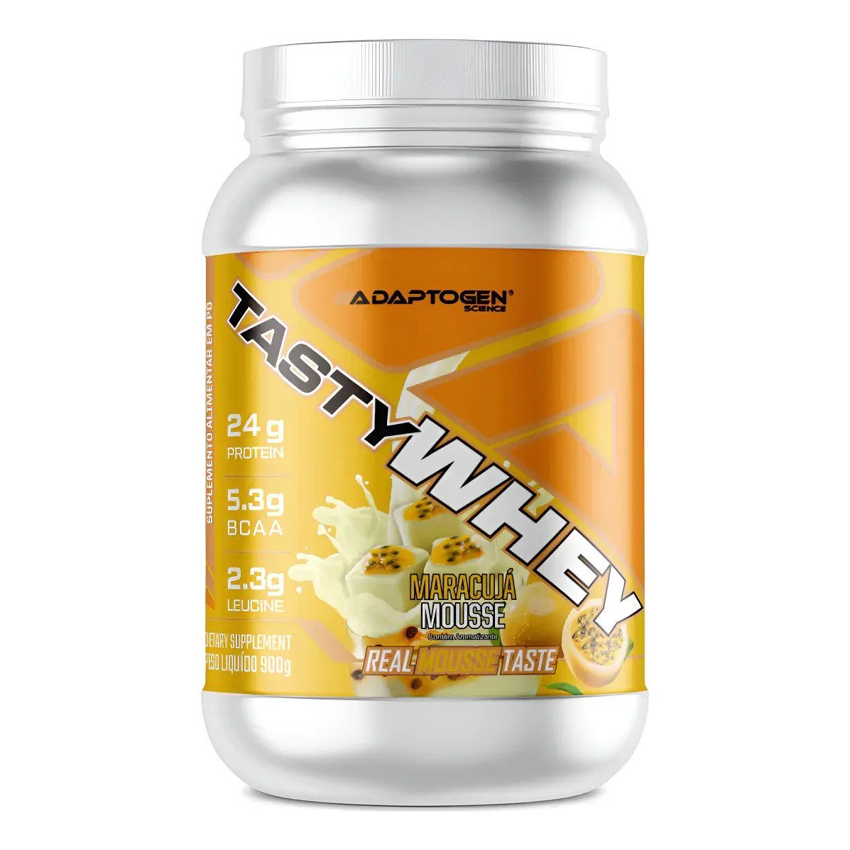 ✨ Suplemento Tasty Whey 3w Gourmet Whey Protein Adaptogen Science Pote 900g Sabor Mousse de Maracujá