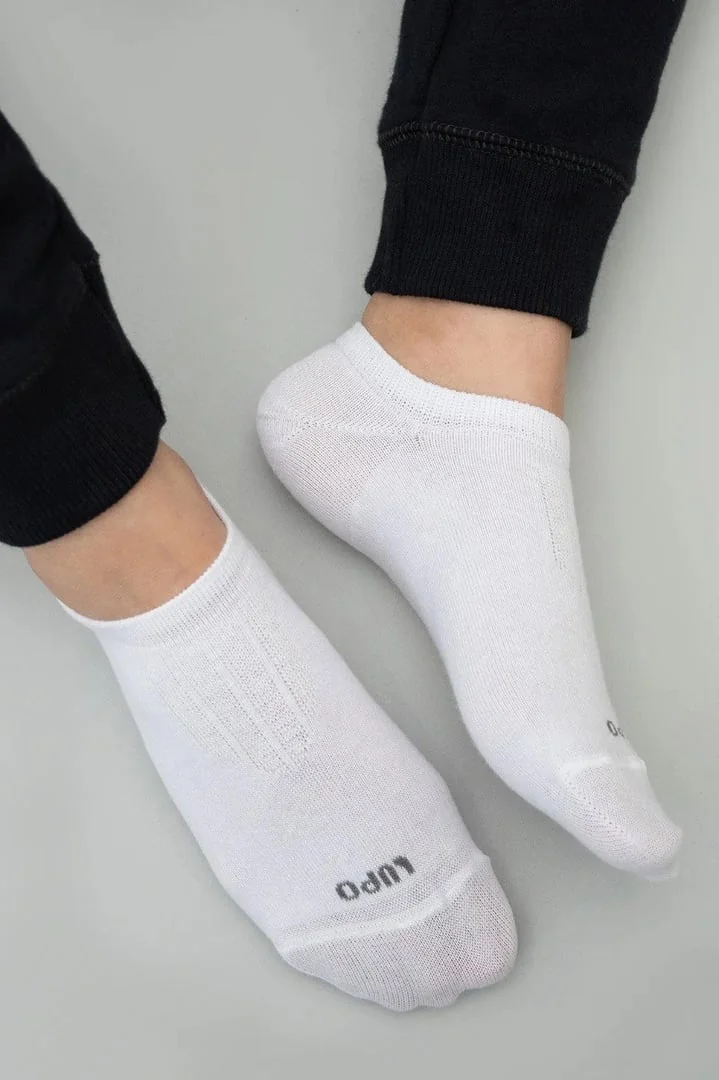 ✨Kit De 6 Pares De Meias Masculino E Feminino Sapatilha Lupo Branco Liso
